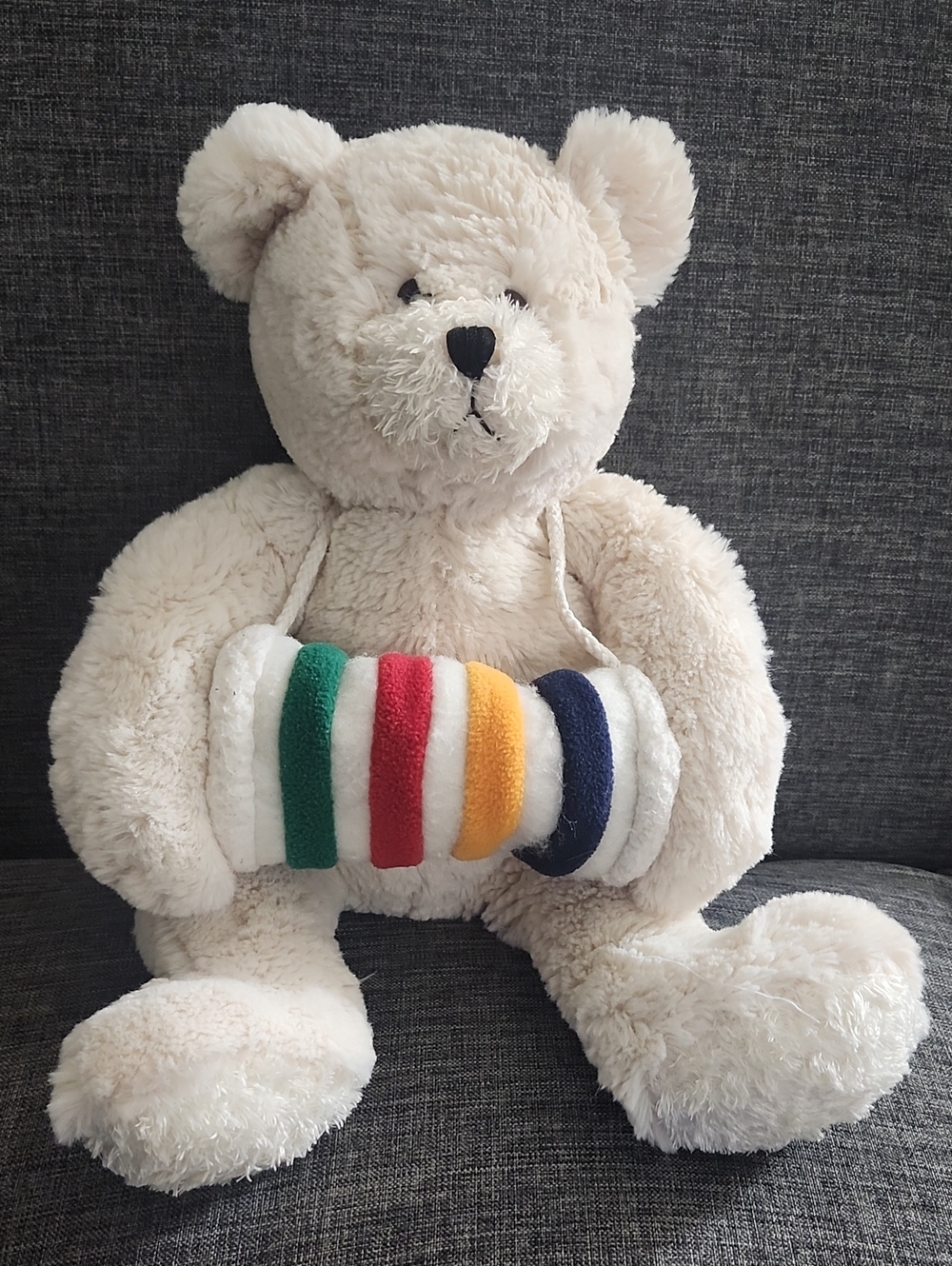 Heritage Bear Charlotte Hudsons Bay Company 2008 Plush Soft HBC Stripes Muff.